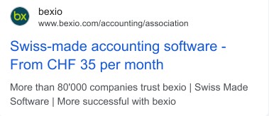 Bexio AG Google Search Ads Example